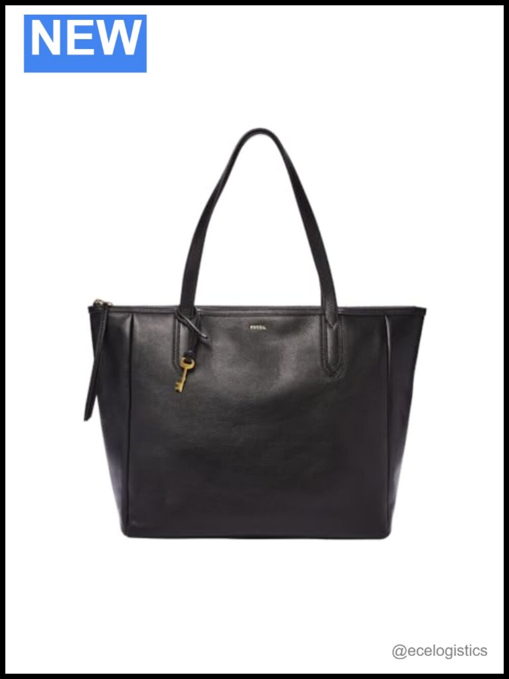 Genuine Leather Tote Bag with Zipper Closure, Shoulder Straps